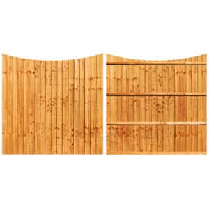 Bow Featheredge Fence Panel: 6' wide x 6' high