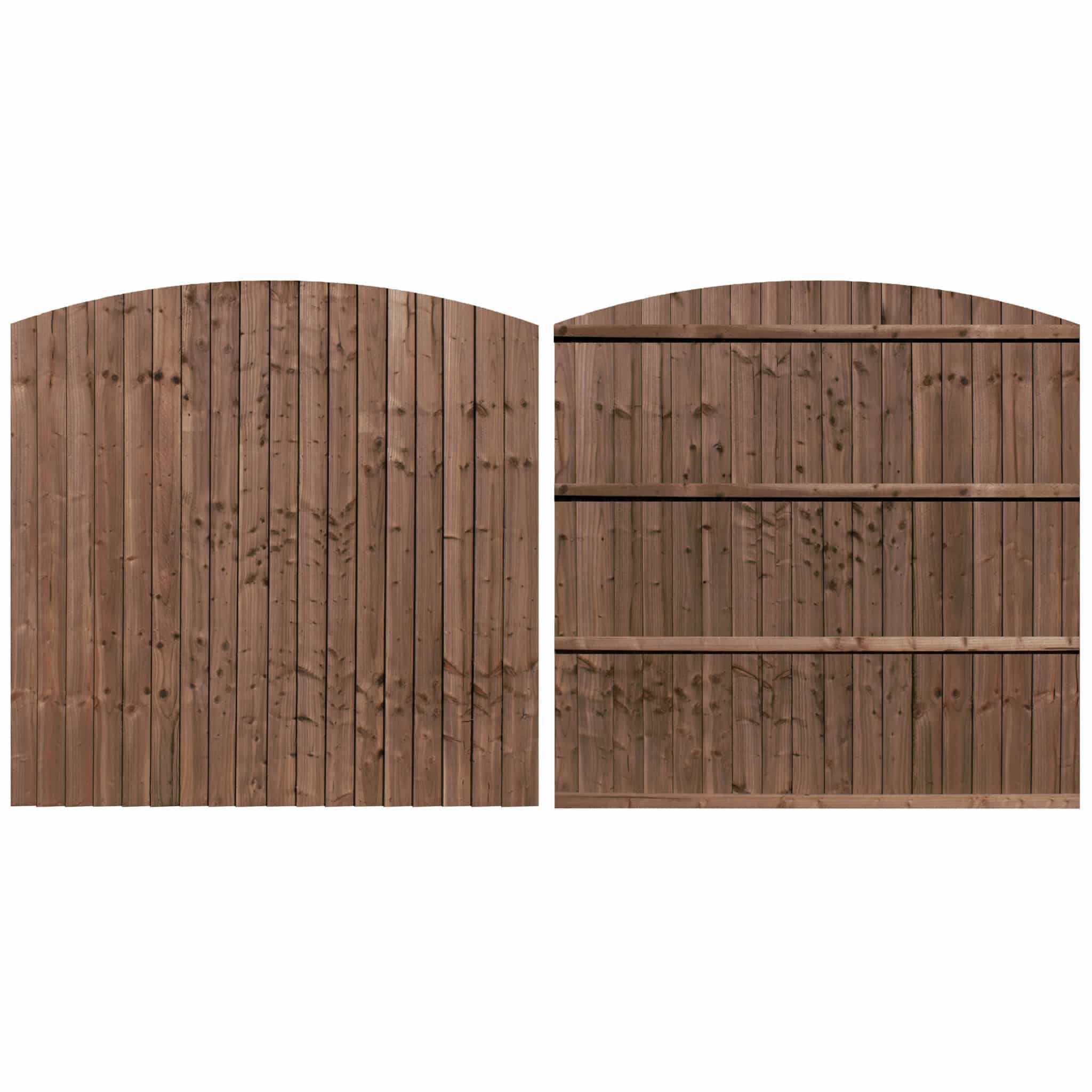6ft domed featheredge dark oak