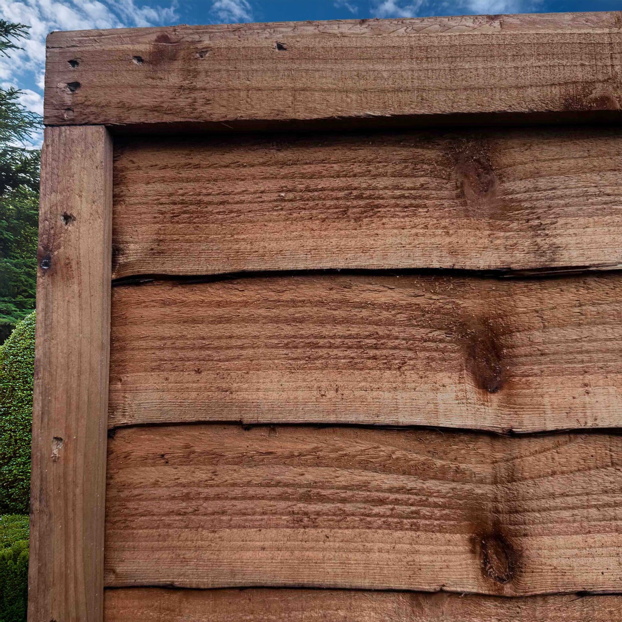 Tanalised Framed Waneyedge Fence Panel (6' Wide x 3' High) - A&P