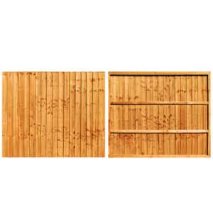 Framed Featheredge Fence Panel (6' Wide x 5' High)