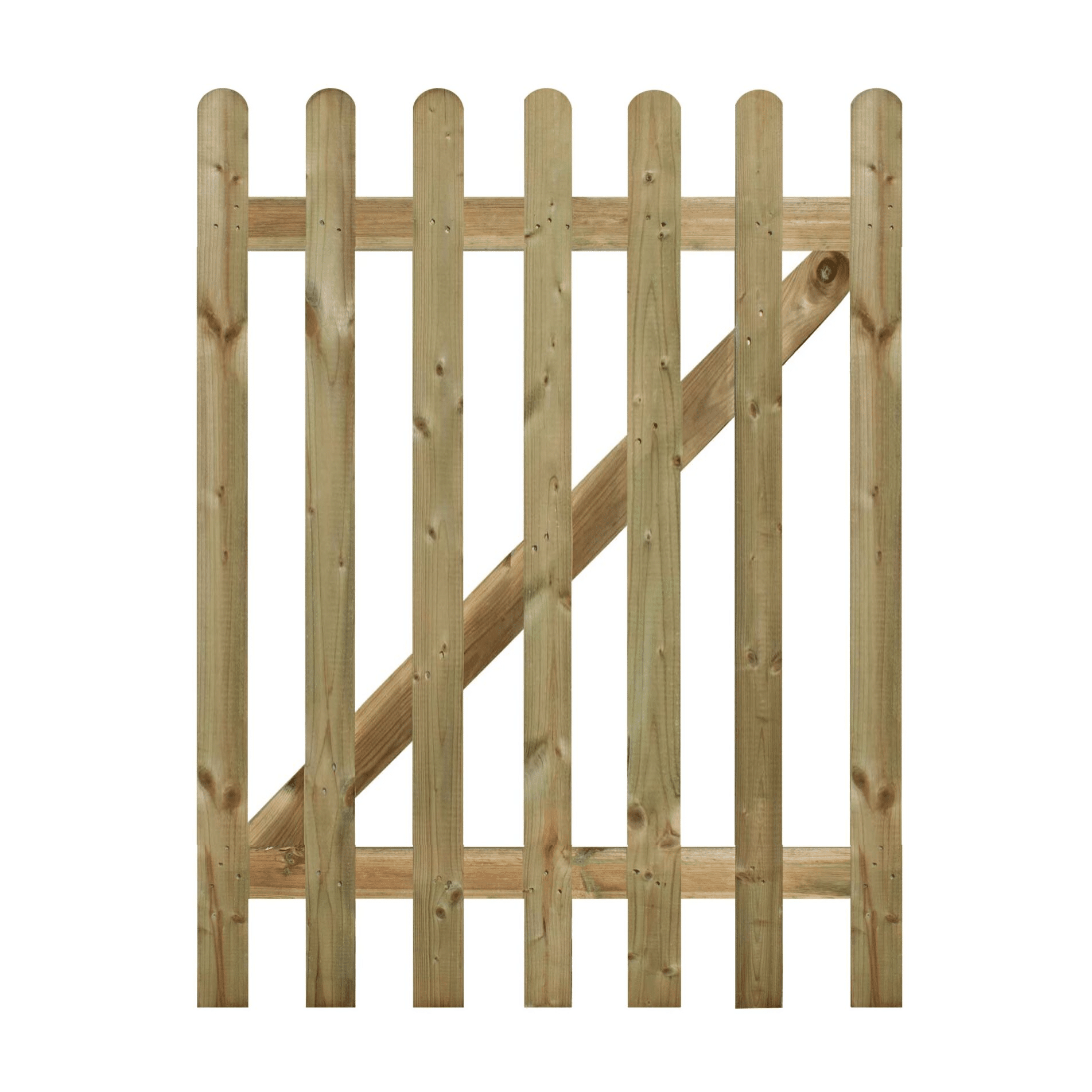 4x3 Rounded Picket Gate: Round Top: 4' x 3' - A&P Fencing